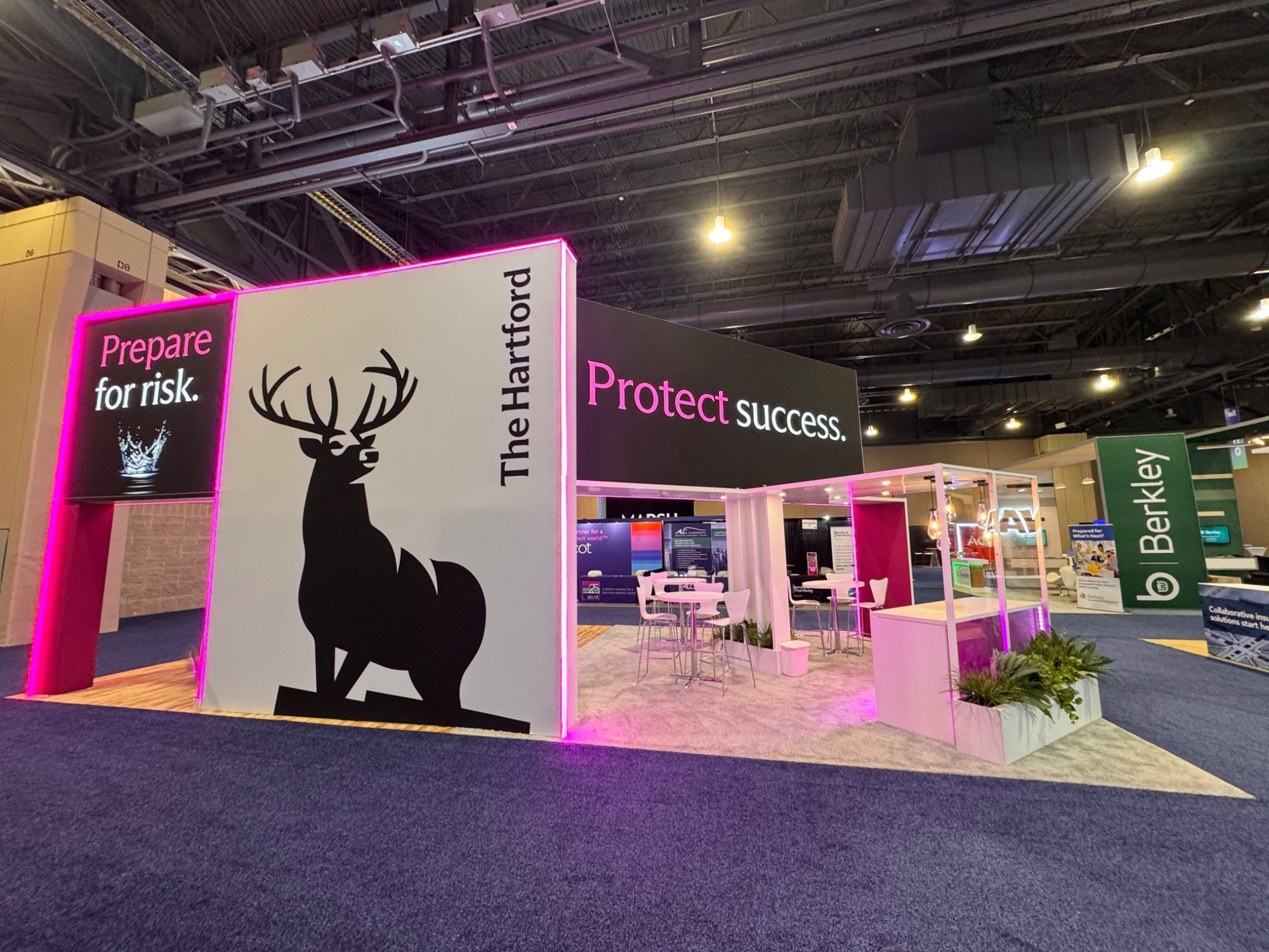 An alternate view of The Hartford trade-show booth and display areas